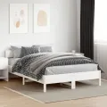 Cadre de lit avec tête de lit blanc 120x200 cm bois pin massif