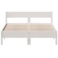Cadre de lit avec tête de lit blanc 120x200 cm bois pin massif