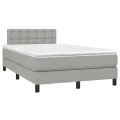 cadre de lit et matelas gris clair 120x190 cm tissu
