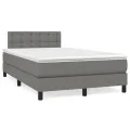 cadre de lit matelas LED gris foncé 120x190 cm tissu