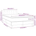 cadre de lit matelas LED gris foncé 120x190 cm tissu