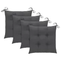 Chaises à dîner d'extérieur 4 pcs avec coussins Acacia massif