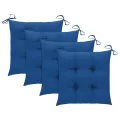 Chaises de jardin 4 pcs avec coussins Bois de teck massif