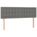 cadre de lit avec matelas Gris foncé 140x190cm Tissu