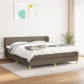 cadre de lit avec matelas Taupe 180x200 cm Tissu