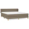 cadre de lit avec matelas Taupe 180x200 cm Tissu