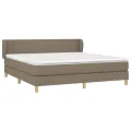 cadre de lit avec matelas Taupe 180x200 cm Tissu