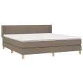 cadre de lit avec matelas Taupe 180x200 cm Tissu
