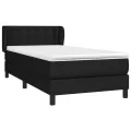 cadre de lit avec matelas Noir 90x200 cm Tissu