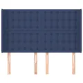 Tête de lit avec oreilles Bleu 147x16x118/128 cm Tissu