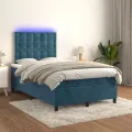cadre de lit matelas et LED Bleu foncé 120x200 cm