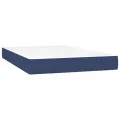 cadre de lit avec matelas LED Bleu 120x200 cm Tissu