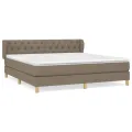 cadre de lit avec matelas Taupe 160x200 cm Tissu
