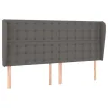 Tête de lit avec oreilles Gris 203x23x118/128 cm Similicuir
