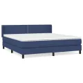 cadre de lit avec matelas Bleu 160x200 cm Tissu
