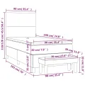 cadre de lit avec matelas Bleu 90x190 cm Tissu