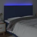 Tête de lit à LED Bleu 180x5x118/128 cm Tissu