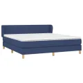 cadre de lit avec matelas Bleu 180x200 cm Tissu