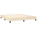 cadre de lit avec matelas Crème 160x200 cm Tissu