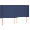 cadre de lit matelas et LED Bleu 160x200 cm Tissu