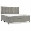 cadre de lit et matelas Gris clair 180x200cm Velours