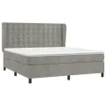 cadre de lit et matelas Gris clair 180x200cm Velours