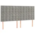 cadre de lit et matelas Gris clair 180x200cm Velours