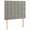 cadre de lit et matelas Gris clair 90x200 cm Velours