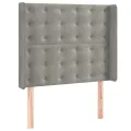cadre de lit matelas LED Gris clair 90x190cm Velours