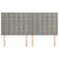 Têtes de lit 4 pcs Gris clair 90x5x78/88 cm Velours