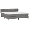 cadre de lit avec matelas Gris foncé 180x200cm Tissu