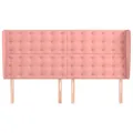Tête de lit avec oreilles Rose 203x23x118/128 cm Velours