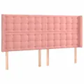 Tête de lit avec oreilles Rose 203x16x118/128 cm Velours