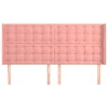Tête de lit avec oreilles Rose 203x16x118/128 cm Velours