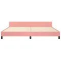Cadre de lit avec tête de lit Rose 200x200 cm Velours