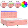 cadre de lit matelas et LED Rose 200x200 cm Velours