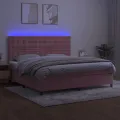 cadre de lit matelas et LED Rose 200x200 cm Velours