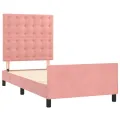 Cadre de lit avec tête de lit Rose 100x200 cm Velours