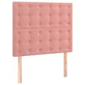 Cadre de lit avec tête de lit Rose 100x200 cm Velours