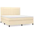 cadre de lit avec matelas Crème 180x200 cm Tissu