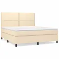 cadre de lit avec matelas Crème 180x200 cm Tissu