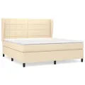cadre de lit avec matelas Crème 180x200 cm Tissu