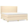 cadre de lit avec matelas Crème 180x200 cm Tissu