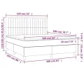 cadre de lit et matelas et LED Crème 160x200cm Tissu