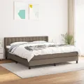 cadre de lit avec matelas Taupe 160x200 cm Tissu
