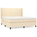 cadre de lit avec matelas Crème 180x200 cm Tissu