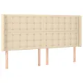 cadre de lit matelas et LED Crème 180x200 cm Tissu