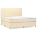 cadre de lit avec matelas Crème 180x200 cm Tissu
