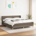cadre de lit avec matelas Taupe 160x200 cm Tissu