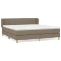 cadre de lit avec matelas Taupe 160x200 cm Tissu